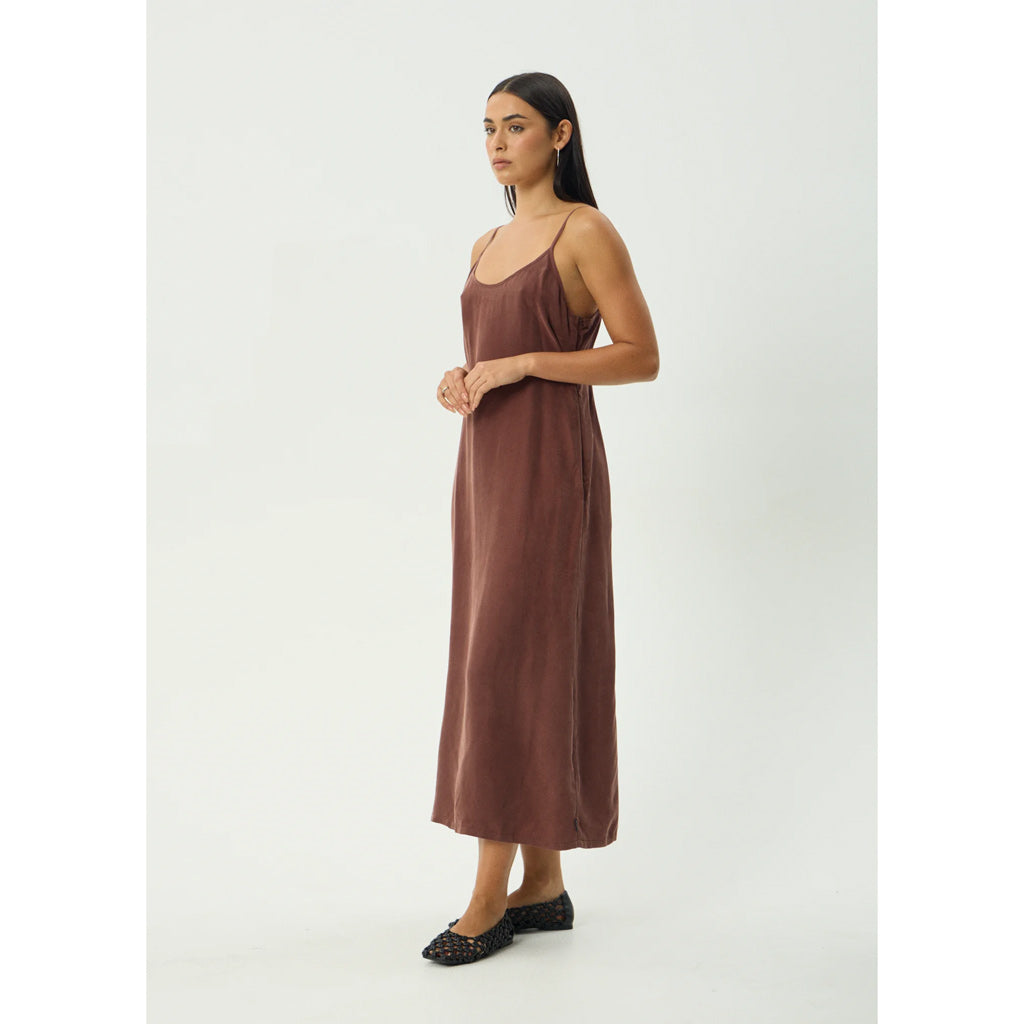 Afends Valley Cupro Midi Dress in Hazelnut | Shop Afends with Pavement online and recieved free Aotearoa NZ shipping on orders over $100*!