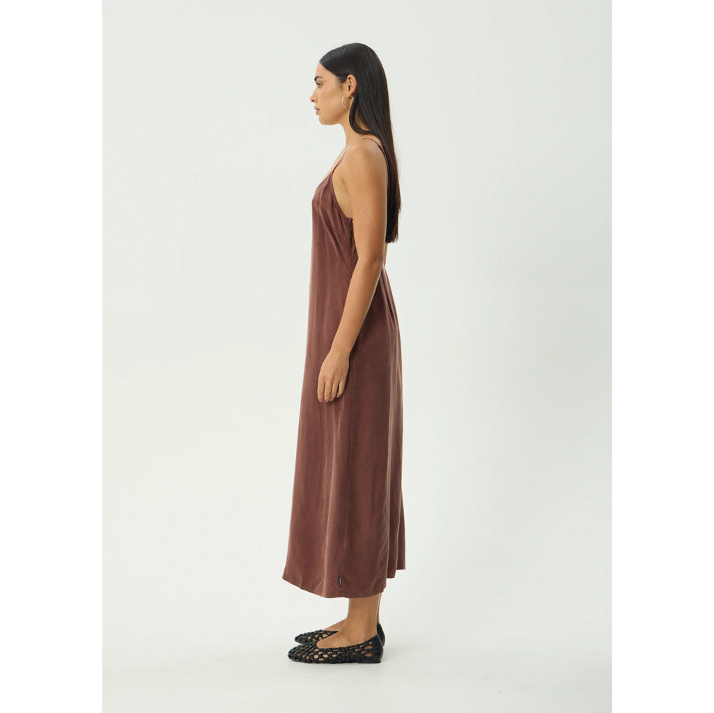 Afends Valley Cupro Midi Dress in Hazelnut | Shop Afends with Pavement online and recieved free Aotearoa NZ shipping on orders over $100*!