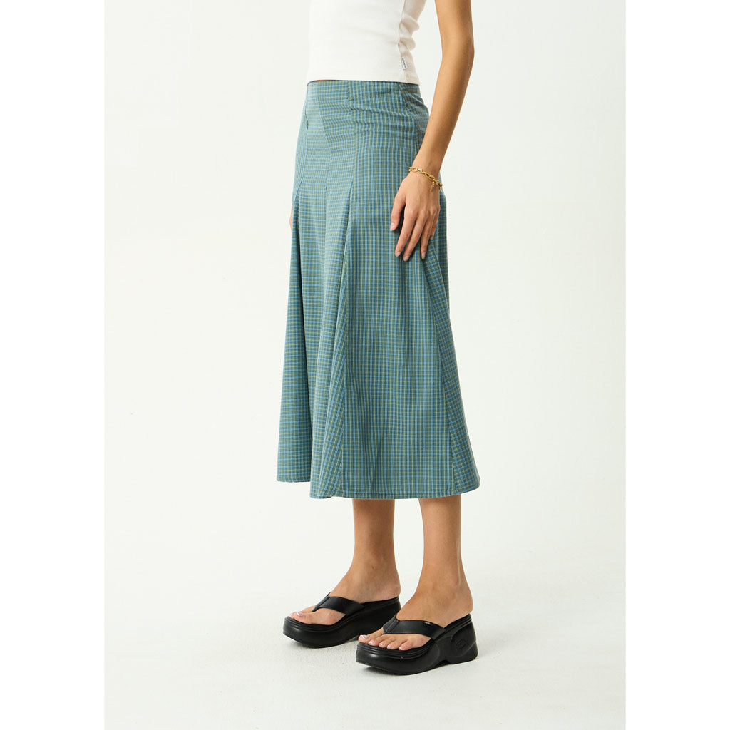 Afends Voyager Midi Skirt in Deep Olive Voyager | Shop Afends online with Pavement Skate Store and enjoy free Aotearoa shipping on orders over $100*!