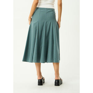 Afends Voyager Midi Skirt in Deep Olive Voyager | Shop Afends online with Pavement Skate Store and enjoy free Aotearoa shipping on orders over $100*!