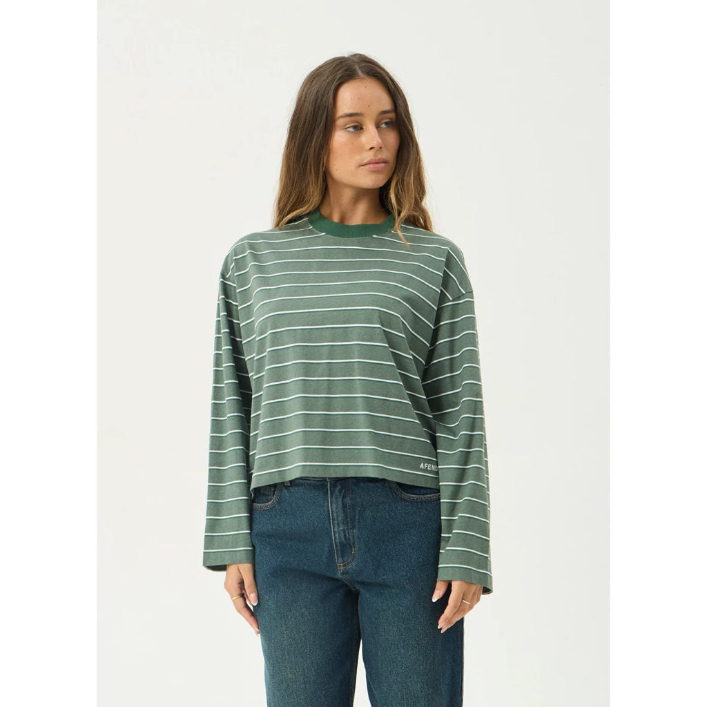 Afends Altitude Long Sleeve Tee in Pine Stripe | Free Aotearoa NZ delivery on your Afends order over $100* with Pavement Skate Store.