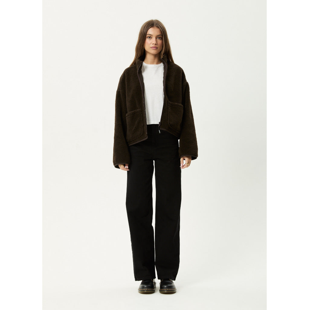 Afends Berlin Reversible Polar Fleece Jacket  in Coffee | Shop Afends women's clothing online with Pavement and enjoy free Aotearoa NZ shipping over $100*!