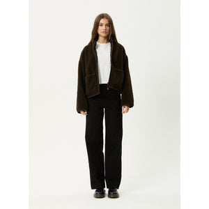 Afends Berlin Reversible Polar Fleece Jacket  in Coffee | Shop Afends women's clothing online with Pavement and enjoy free Aotearoa NZ shipping over $100*!