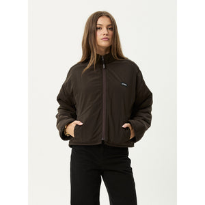 Afends Berlin Reversible Polar Fleece Jacket  in Coffee | Shop Afends women's clothing online with Pavement and enjoy free Aotearoa NZ shipping over $100*!