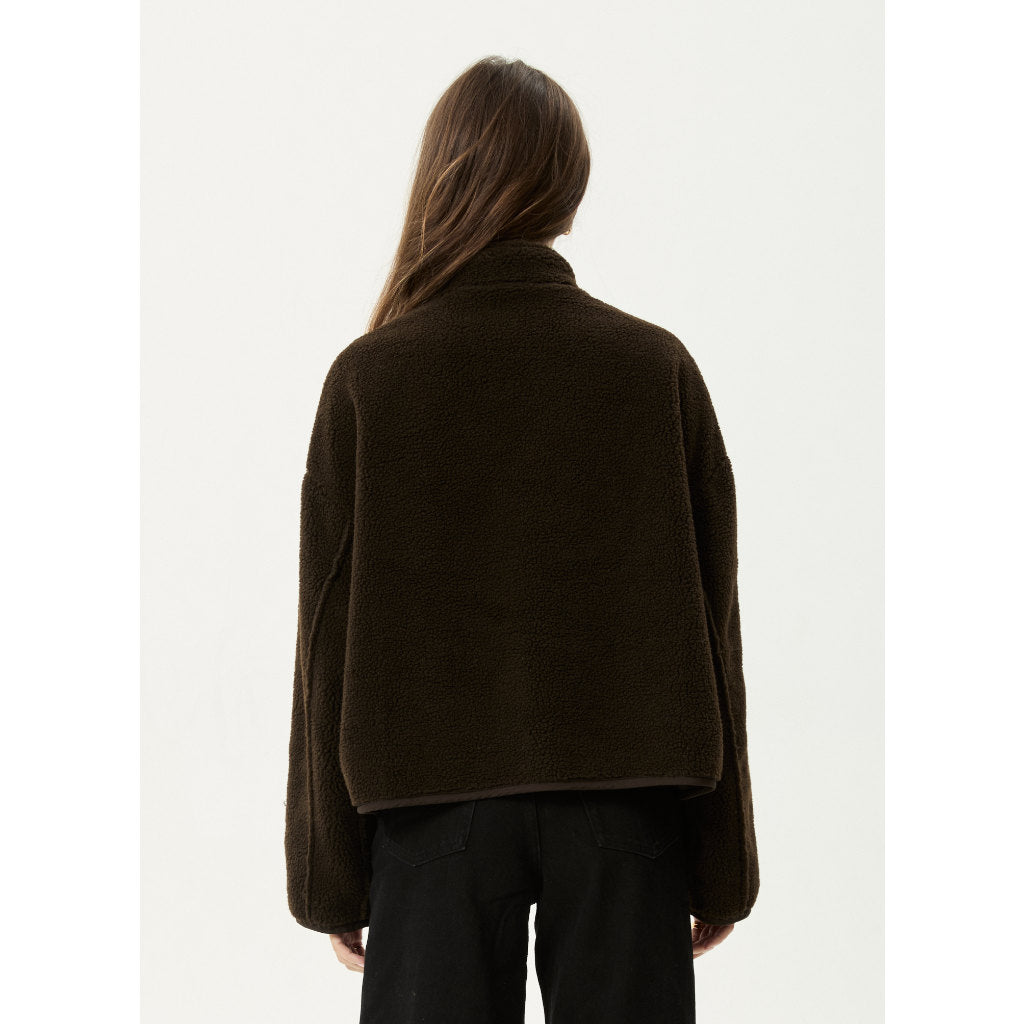 Afends Berlin Reversible Polar Fleece Jacket  in Coffee | Shop Afends women's clothing online with Pavement and enjoy free Aotearoa NZ shipping over $100*!
