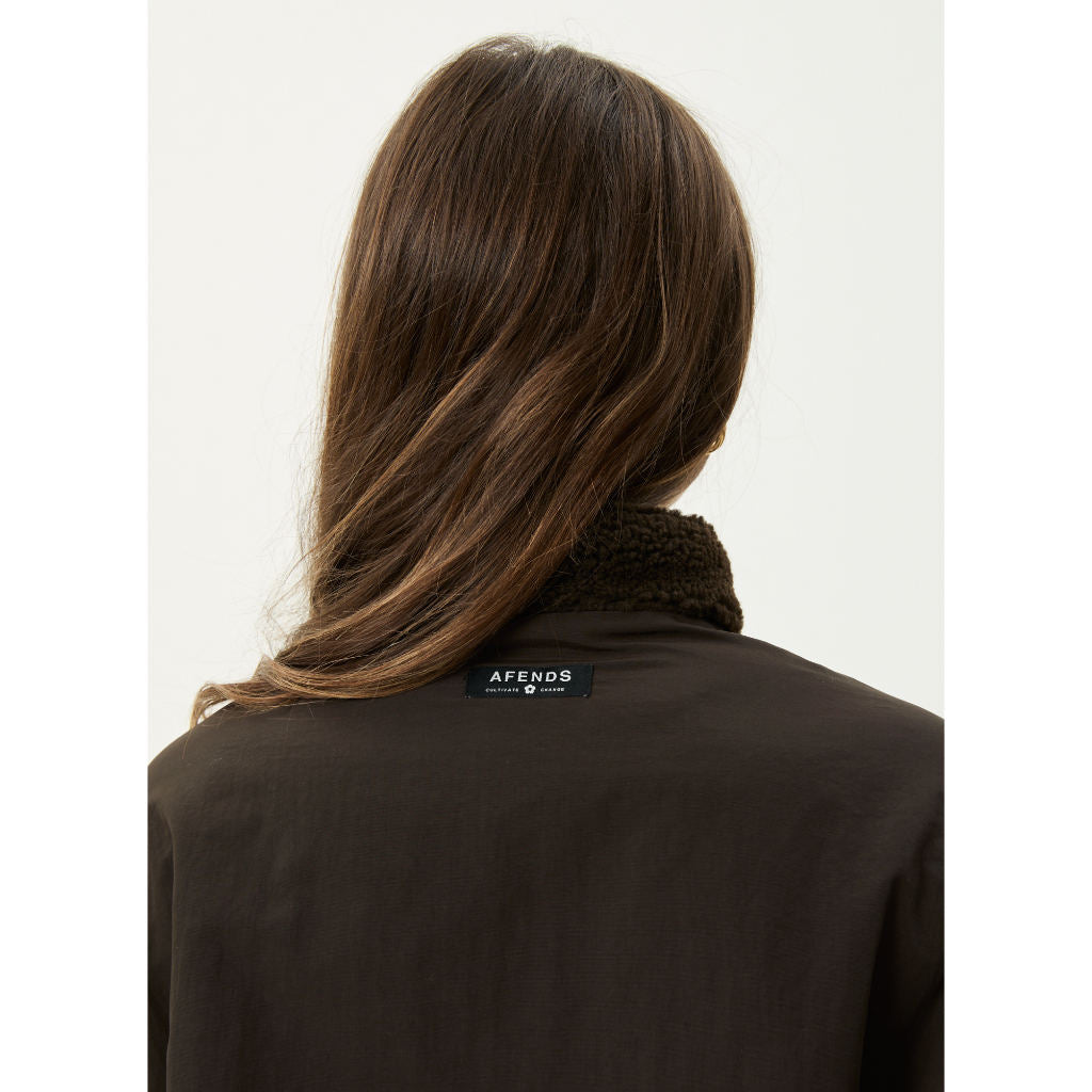 Afends Berlin Reversible Polar Fleece Jacket  in Coffee | Shop Afends women's clothing online with Pavement and enjoy free Aotearoa NZ shipping over $100*!