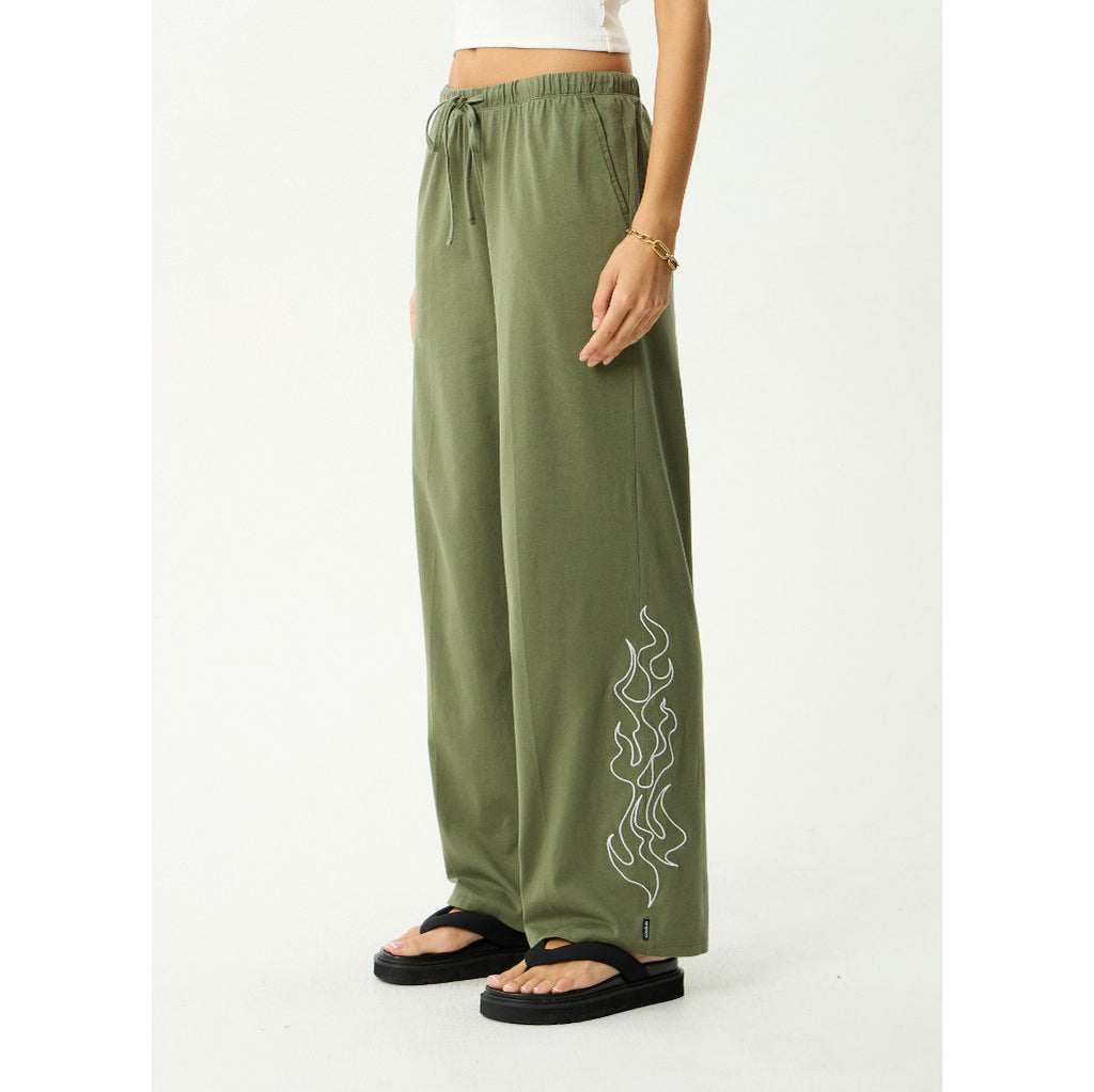 Afends Dirts Jersey Pant in Deep Olive | Shop Afends women's clothing online with Pavement and enjoy free Aotearoa NZ shipping over $100*!