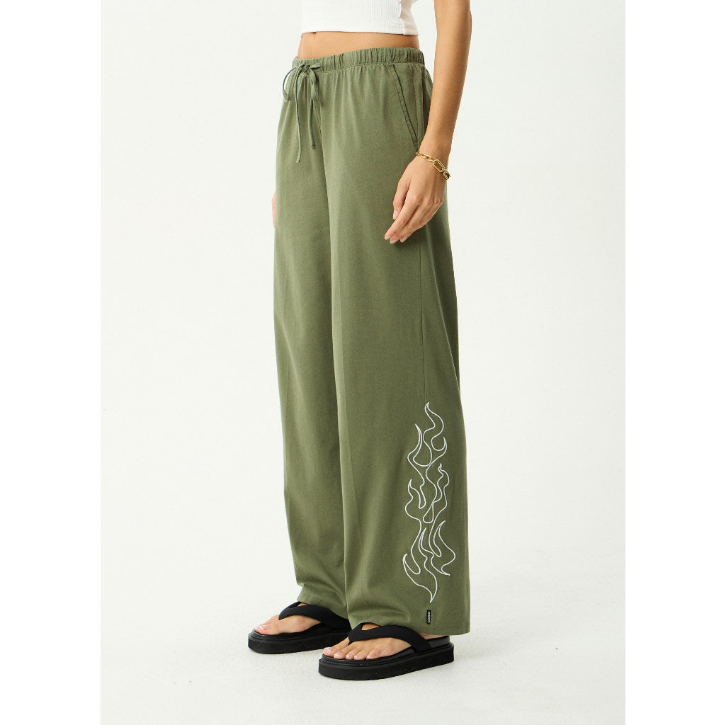 Afends Dirts Jersey Pant in Deep Olive | Shop Afends women's clothing online with Pavement and enjoy free Aotearoa NZ shipping over $100*!