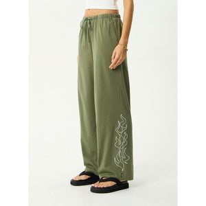 Afends Dirts Jersey Pant in Deep Olive | Shop Afends women's clothing online with Pavement and enjoy free Aotearoa NZ shipping over $100*!