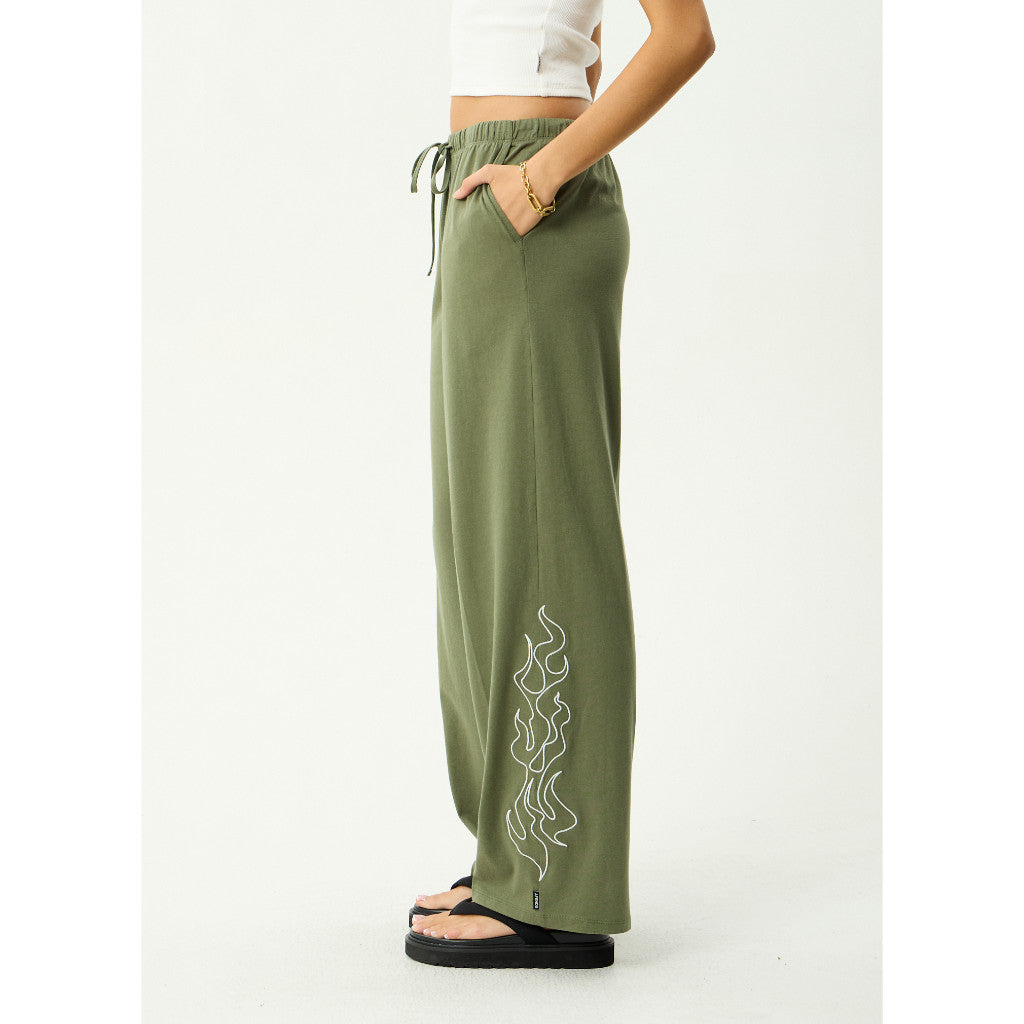 Afends Dirts Jersey Pant in Deep Olive | Shop Afends women's clothing online with Pavement and enjoy free Aotearoa NZ shipping over $100*!