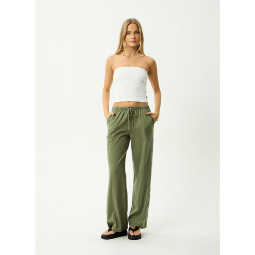 Afends Dirts Jersey Pant in Deep Olive | Shop Afends women's clothing online with Pavement and enjoy free Aotearoa NZ shipping over $100*!