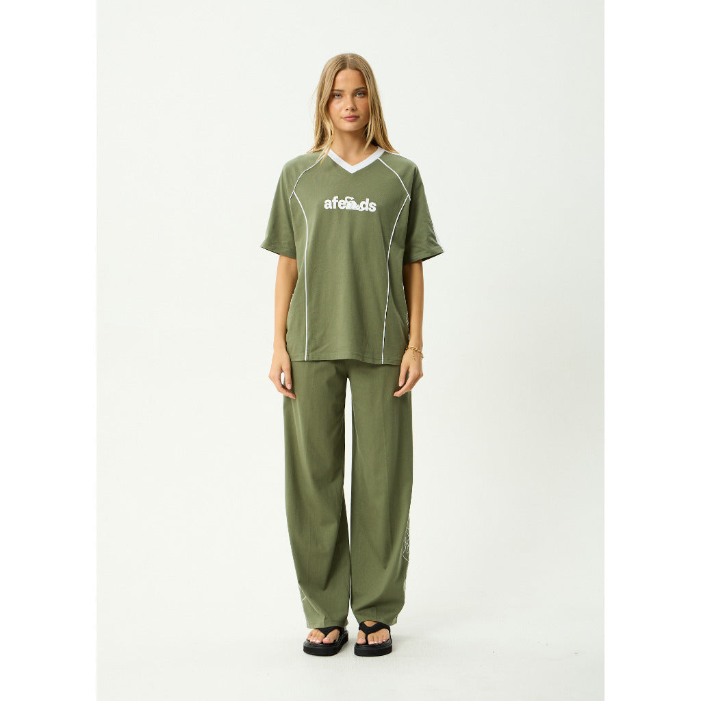 Afends Dirts Oversized Tee in Deep Olive | Shop Afends women's clothing online with Pavement and enjoy free Aotearoa NZ shipping over $100*!