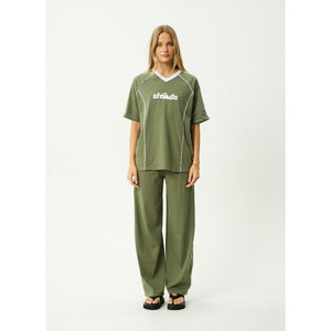 Afends Dirts Oversized Tee in Deep Olive | Shop Afends women's clothing online with Pavement and enjoy free Aotearoa NZ shipping over $100*!