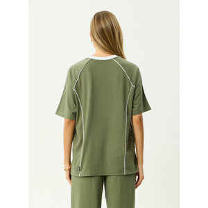 Afends Dirts Oversized Tee in Deep Olive | Shop Afends women's clothing online with Pavement and enjoy free Aotearoa NZ shipping over $100*!