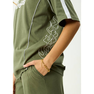 Afends Dirts Oversized Tee in Deep Olive | Shop Afends women's clothing online with Pavement and enjoy free Aotearoa NZ shipping over $100*!