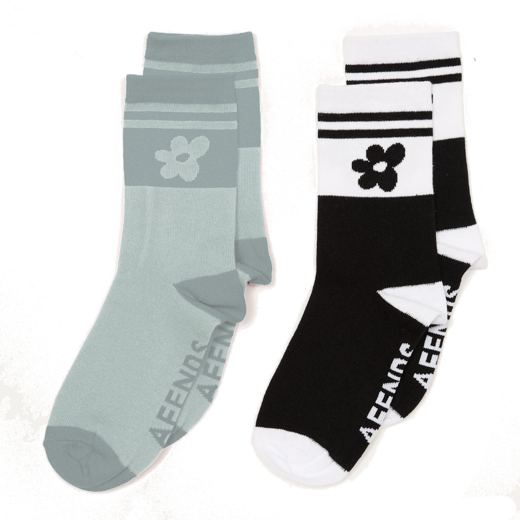 Afends Garden Variety Socks 2 Pack in Multi | Shop Afends women's clothing online with Pavement and enjoy free Aotearoa NZ shipping over $100*!