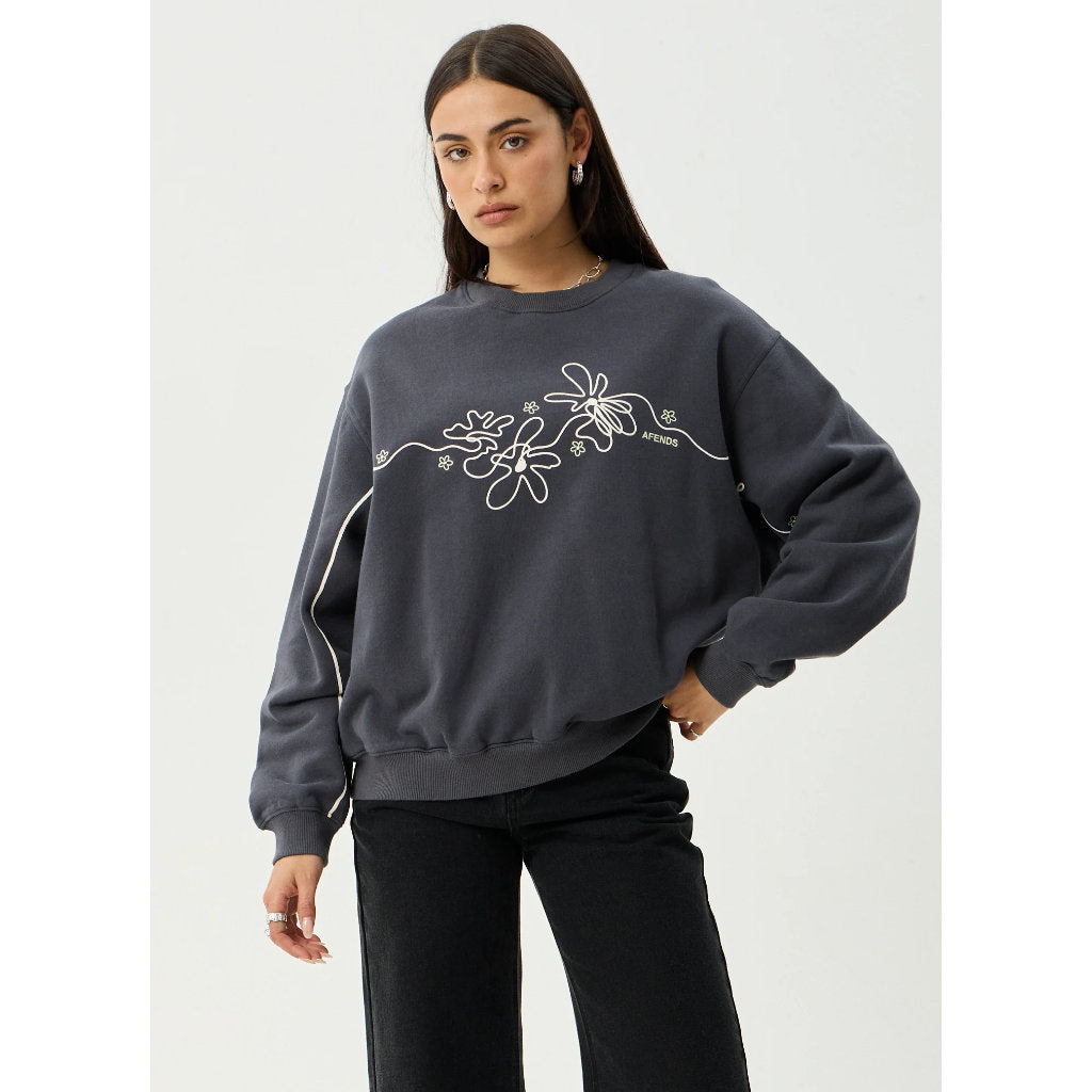 Afends Locket Crew - Charcoal | Shop Afends womens clothing online with Pavement Skate Store with free Aotearoa NZ shipping over $100*!
