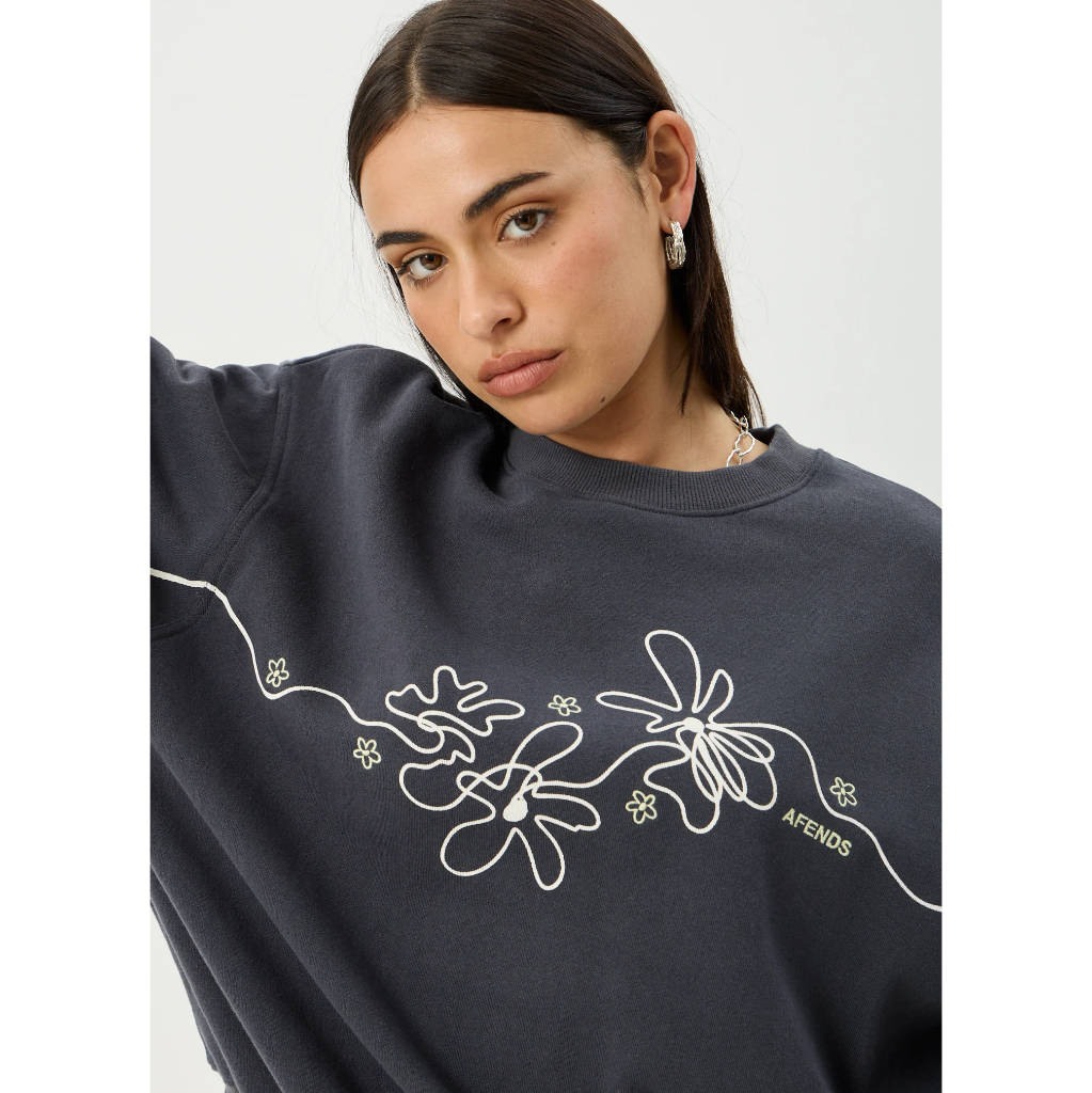 Afends Locket Crew - Charcoal | Shop Afends womens clothing online with Pavement Skate Store with free Aotearoa NZ shipping over $100*!