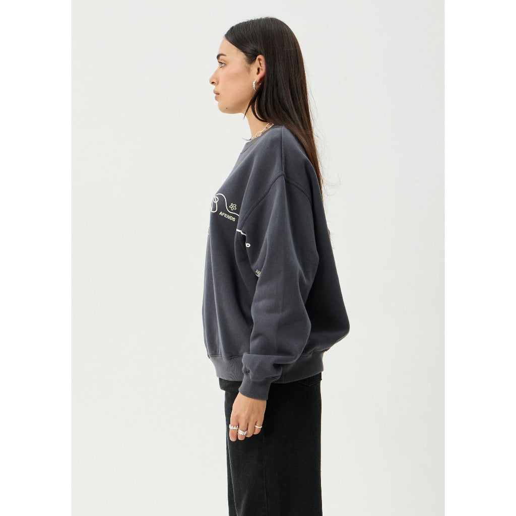 Afends Locket Crew - Charcoal | Shop Afends womens clothing online with Pavement Skate Store with free Aotearoa NZ shipping over $100*!