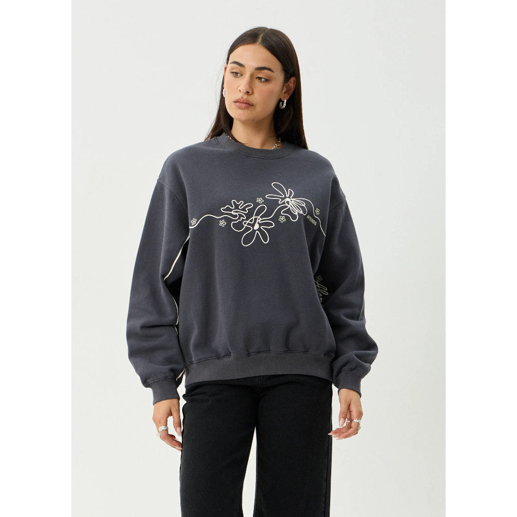 Afends Locket Crew - Charcoal | Shop Afends womens clothing online with Pavement Skate Store with free Aotearoa NZ shipping over $100*!