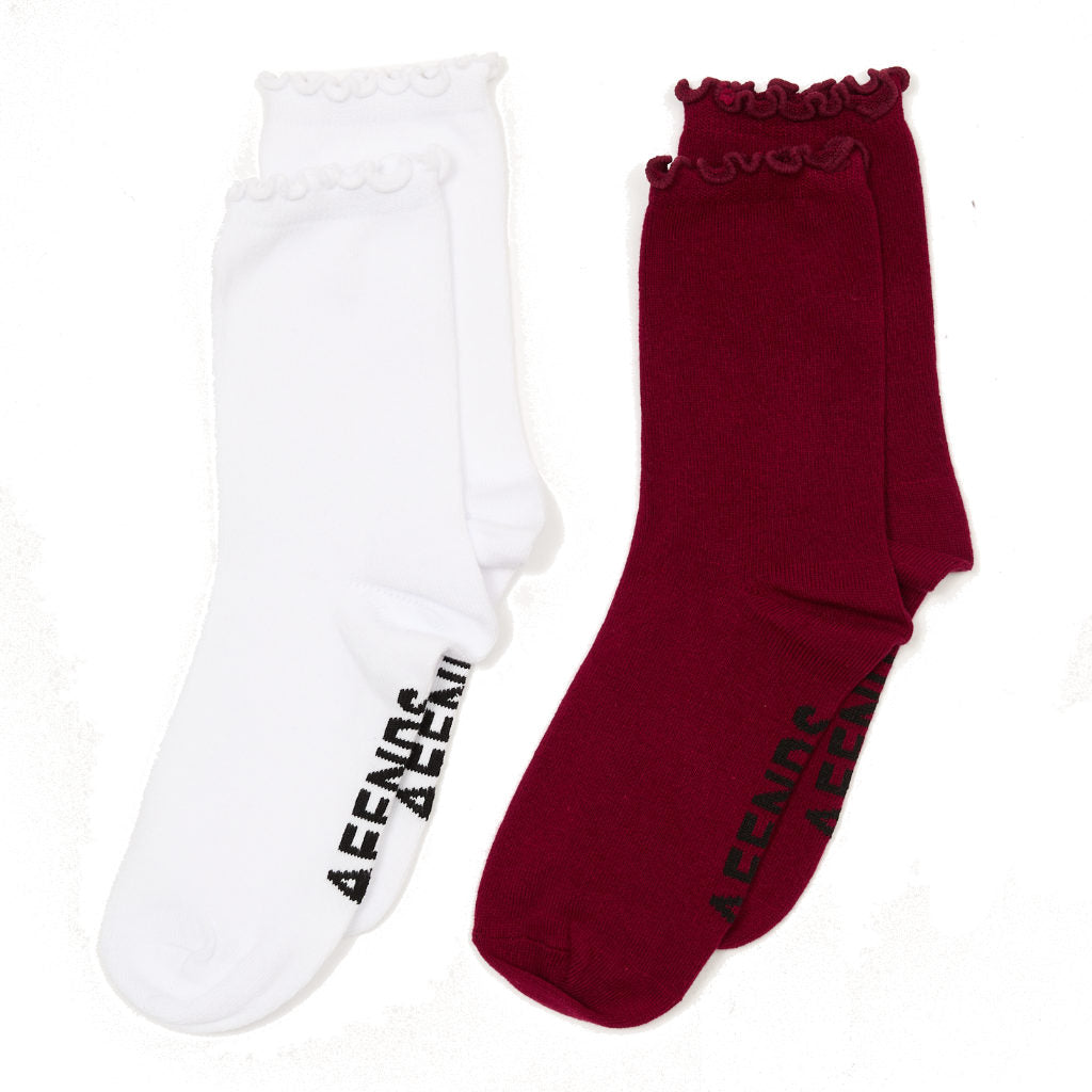 Afends Marin Socks 2 Pack in Burgundy | Shop Afends women's clothing online with Pavement and enjoy free Aotearoa NZ shipping over $100*!