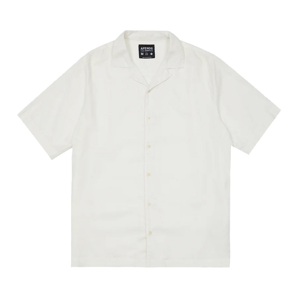 Afends Daily Hemp Cuban Short Sleeve Shirt - White. Short Sleeves. Relaxed Fit. Button-Up Front. Sustainable Corozo Buttons. Cuban Style Collar. Straight Hemline. 55% Hemp 45% Tencel. Lightweight, 136gsm. Shop Afends mens clothing. Fast NZ delivery - Same day Dunedin delivery before 3. Pavement skate store, Ōtepoti.