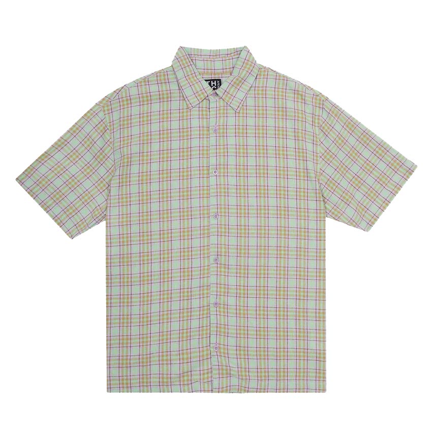 Afends Kali Hemp Check Short Sleeve Shirt - Pistachio Check. Unisex Short Sleeve Check Shirt. Relaxed Fit. 55% Hemp 45% Tencel Yarn Dye Check. Shop Afends clothing, accessories and headwear online with Pavement. Fast NZ delivery - same day Dunedin delivery before on orders before 3pm. 