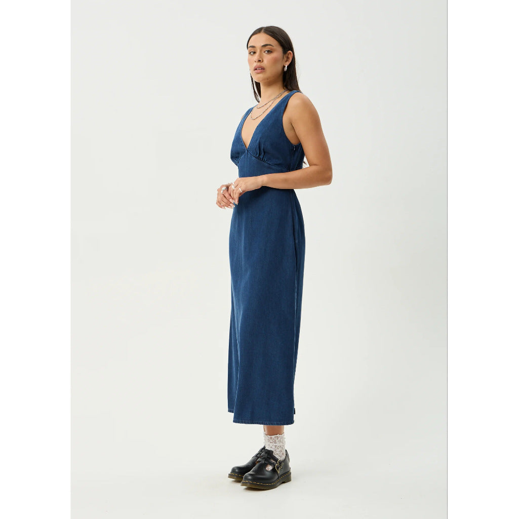 Afends Palmer Maxi Dress in Ink | Free Aotearoa NZ delivery on your Afends order over $100* with Pavement Skate Store.
