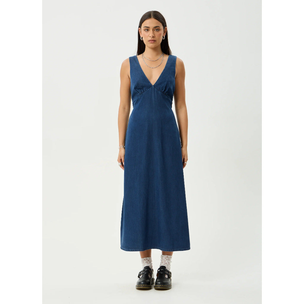 Afends Palmer Maxi Dress in Ink | Free Aotearoa NZ delivery on your Afends order over $100* with Pavement Skate Store.