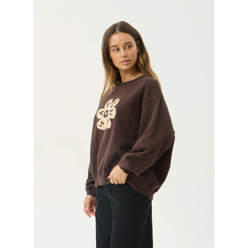 Afends Raven Crew Neck - Washed Coffee | Shop Afends womens clothing online with Pavement Skate Store with free Aotearoa NZ shipping over $100*!