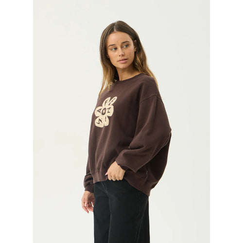 Afends Raven Crew Neck - Washed Coffee | Shop Afends womens clothing online with Pavement Skate Store with free Aotearoa NZ shipping over $100*!