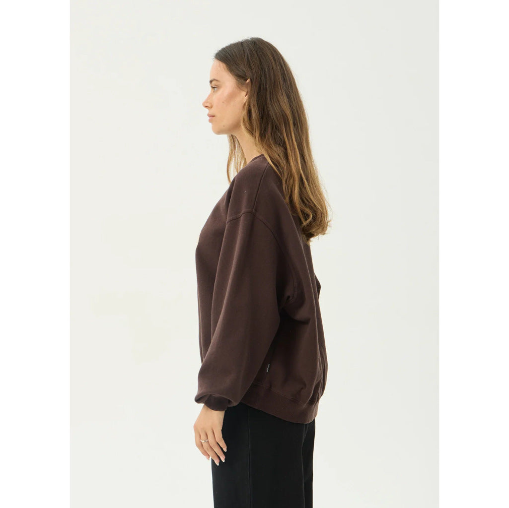 Afends Raven Crew Neck - Washed Coffee | Shop Afends womens clothing online with Pavement Skate Store with free Aotearoa NZ shipping over $100*!