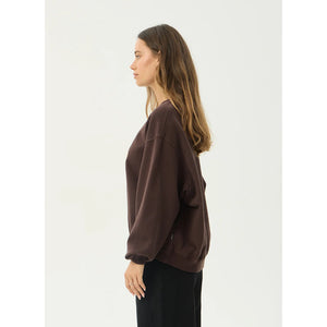 Afends Raven Crew Neck - Washed Coffee | Shop Afends womens clothing online with Pavement Skate Store with free Aotearoa NZ shipping over $100*!