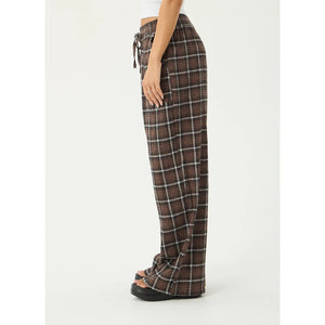 Afends Reverie Seersucker Pant in Coffee Check | Free Aotearoa NZ delivery on your Afends order over $100* with Pavement Skate Store.