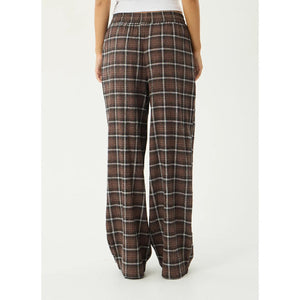 Afends Reverie Seersucker Pant in Coffee Check | Free Aotearoa NZ delivery on your Afends order over $100* with Pavement Skate Store.