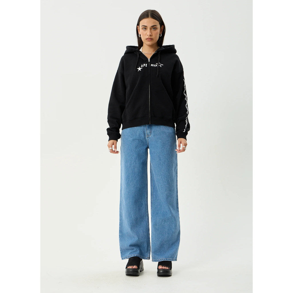 Afends Terra Zip Hood - Black | Shop Afends womens clothing online with Pavement Skate Store with free Aotearoa NZ shipping over $100*!