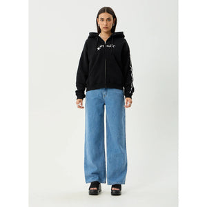 Afends Terra Zip Hood - Black | Shop Afends womens clothing online with Pavement Skate Store with free Aotearoa NZ shipping over $100*!