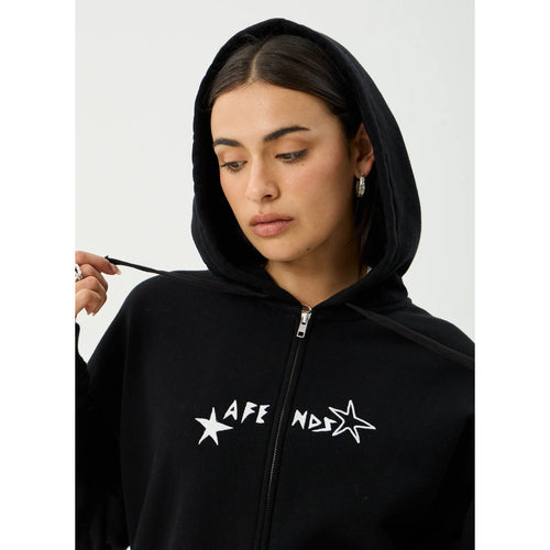 Afends Terra Zip Hood - Black | Shop Afends womens clothing online with Pavement Skate Store with free Aotearoa NZ shipping over $100*!