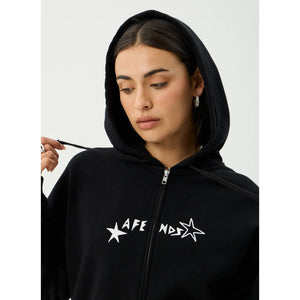 Afends Terra Zip Hood - Black | Shop Afends womens clothing online with Pavement Skate Store with free Aotearoa NZ shipping over $100*!