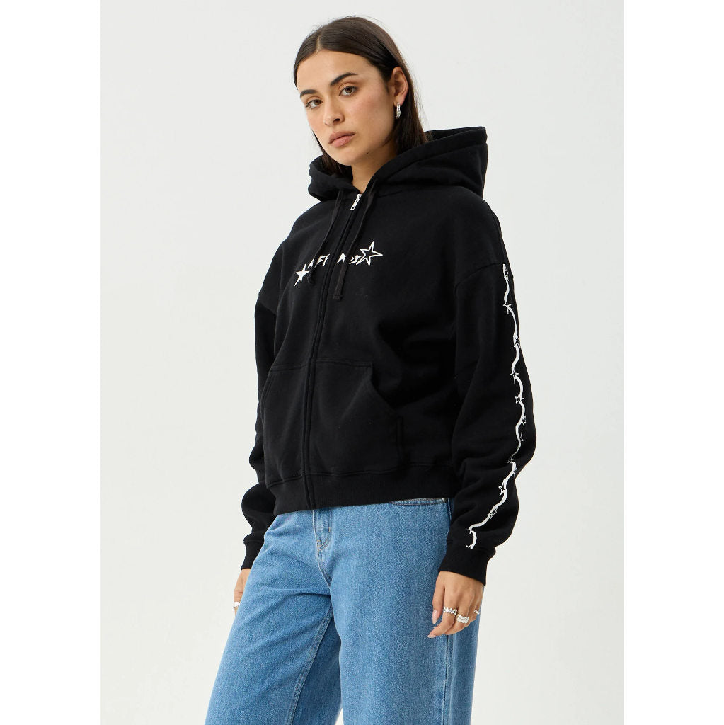Afends Terra Zip Hood - Black | Shop Afends womens clothing online with Pavement Skate Store with free Aotearoa NZ shipping over $100*!
