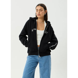 Afends Terra Zip Hood - Black | Shop Afends womens clothing online with Pavement Skate Store with free Aotearoa NZ shipping over $100*!