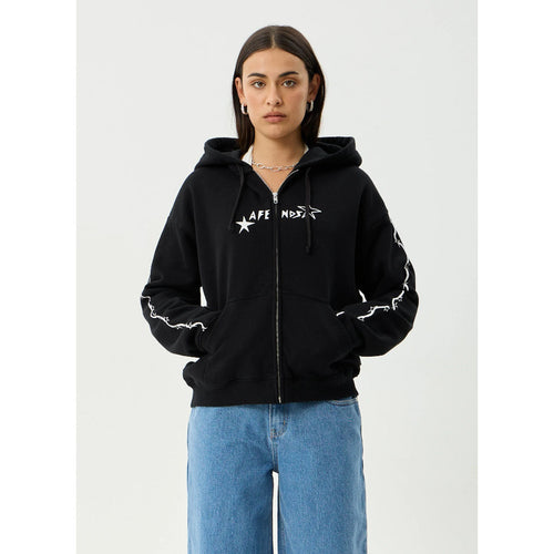 Afends Terra Zip Hood - Black | Shop Afends womens clothing online with Pavement Skate Store with free Aotearoa NZ shipping over $100*!