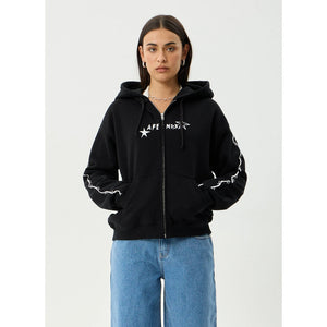 Afends Terra Zip Hood - Black | Shop Afends womens clothing online with Pavement Skate Store with free Aotearoa NZ shipping over $100*!