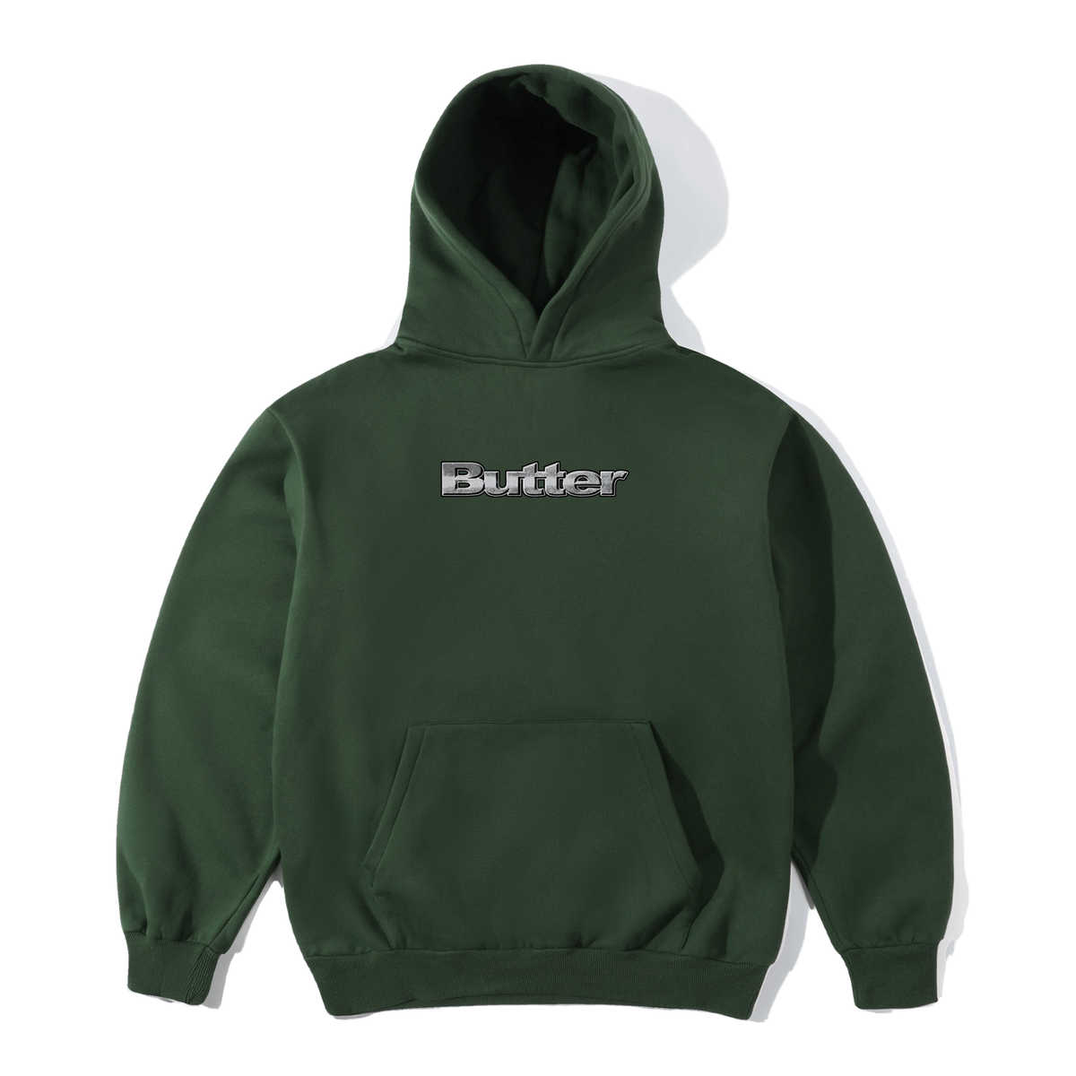 Butter Goods Alloy Logo Pullover Hood - Bottle Green | Shop Butter Goods clothing online with Pavement Skate Store with free Aotearoa NZ shipping over $100*!