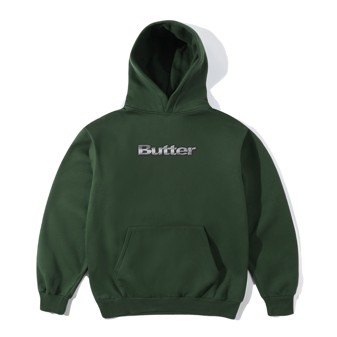 Butter Goods Alloy Logo Pullover Hood - Bottle Green | Shop Butter Goods clothing online with Pavement Skate Store with free Aotearoa NZ shipping over $100*!