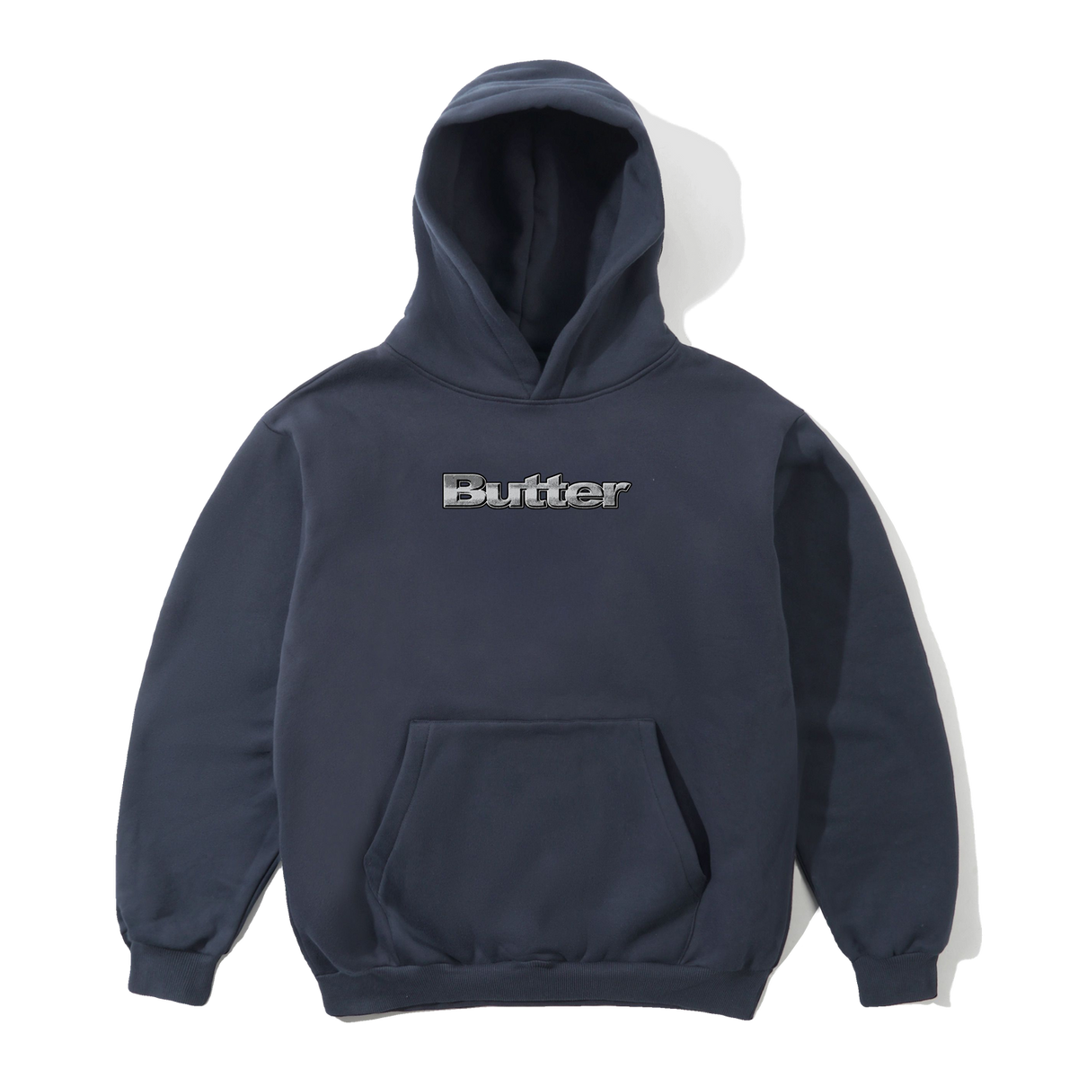 Butter Goods Alloy Logo Pullover Hood - Lead Blue | Shop Butter Goods clothing online with Pavement Skate Store with free Aotearoa NZ shipping over $100*!