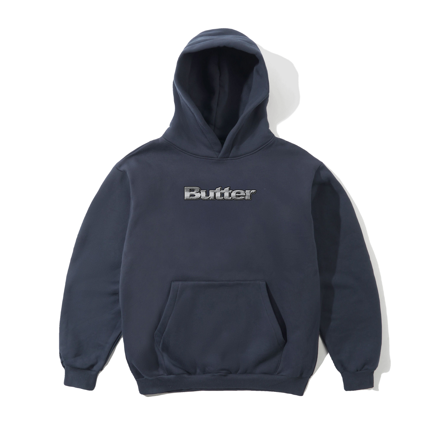 BUTTER GOODS ALLOY LOGO PULLOVER HOOD - LEAD BLUE