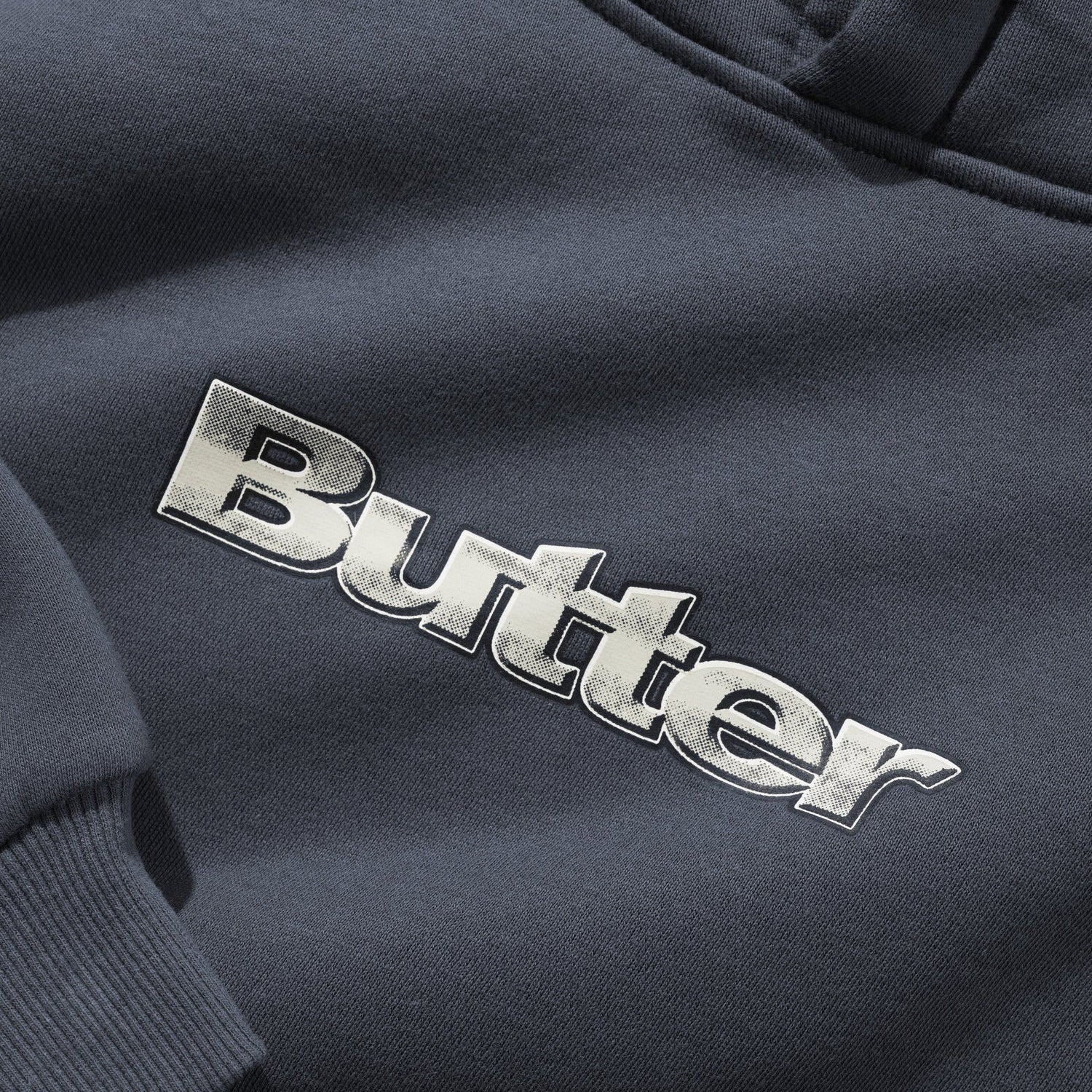 Butter Goods Alloy Logo Pullover Hood - Lead Blue | Shop Butter Goods clothing online with Pavement Skate Store with free Aotearoa NZ shipping over $100*!