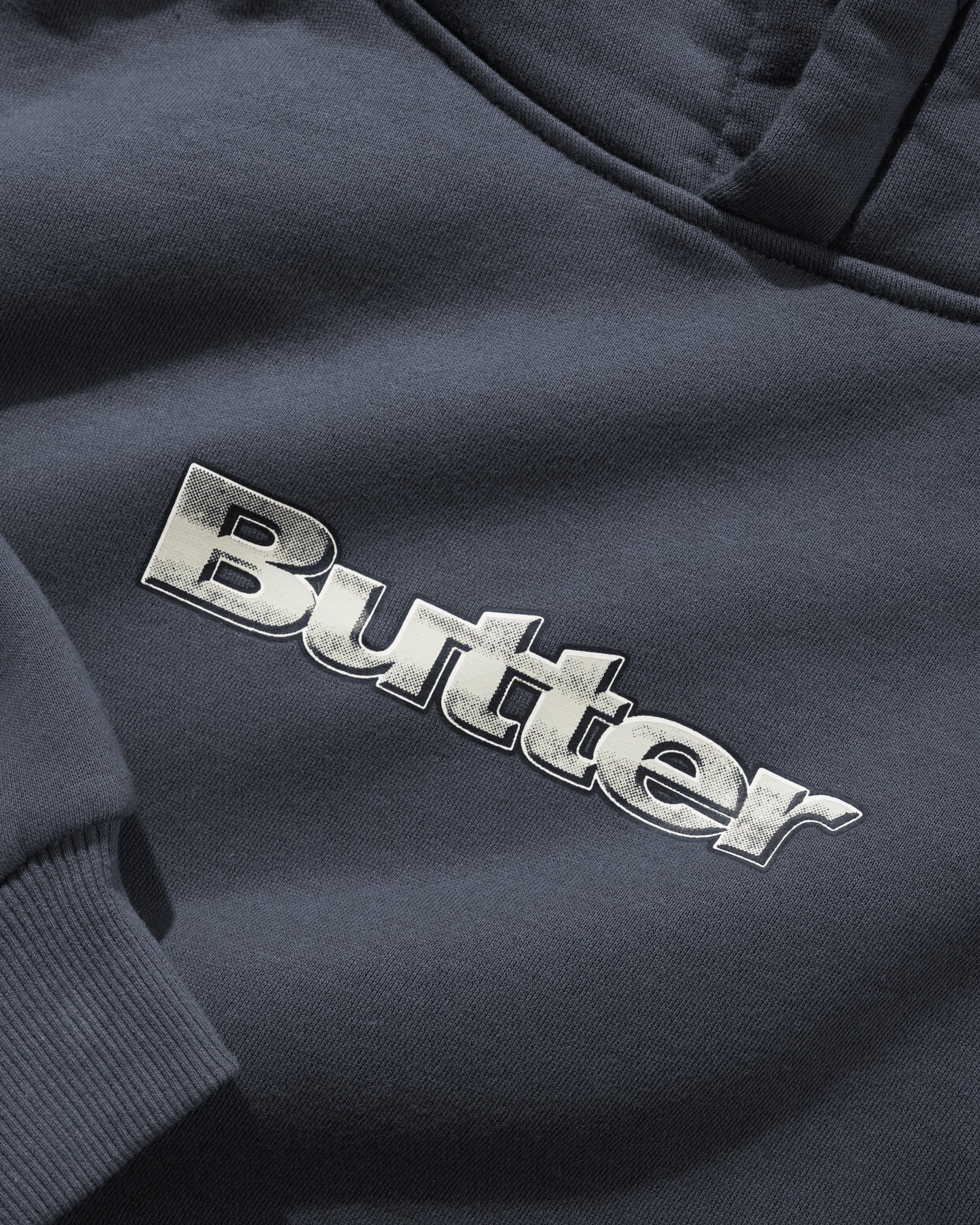 BUTTER GOODS ALLOY LOGO PULLOVER HOOD - LEAD BLUE