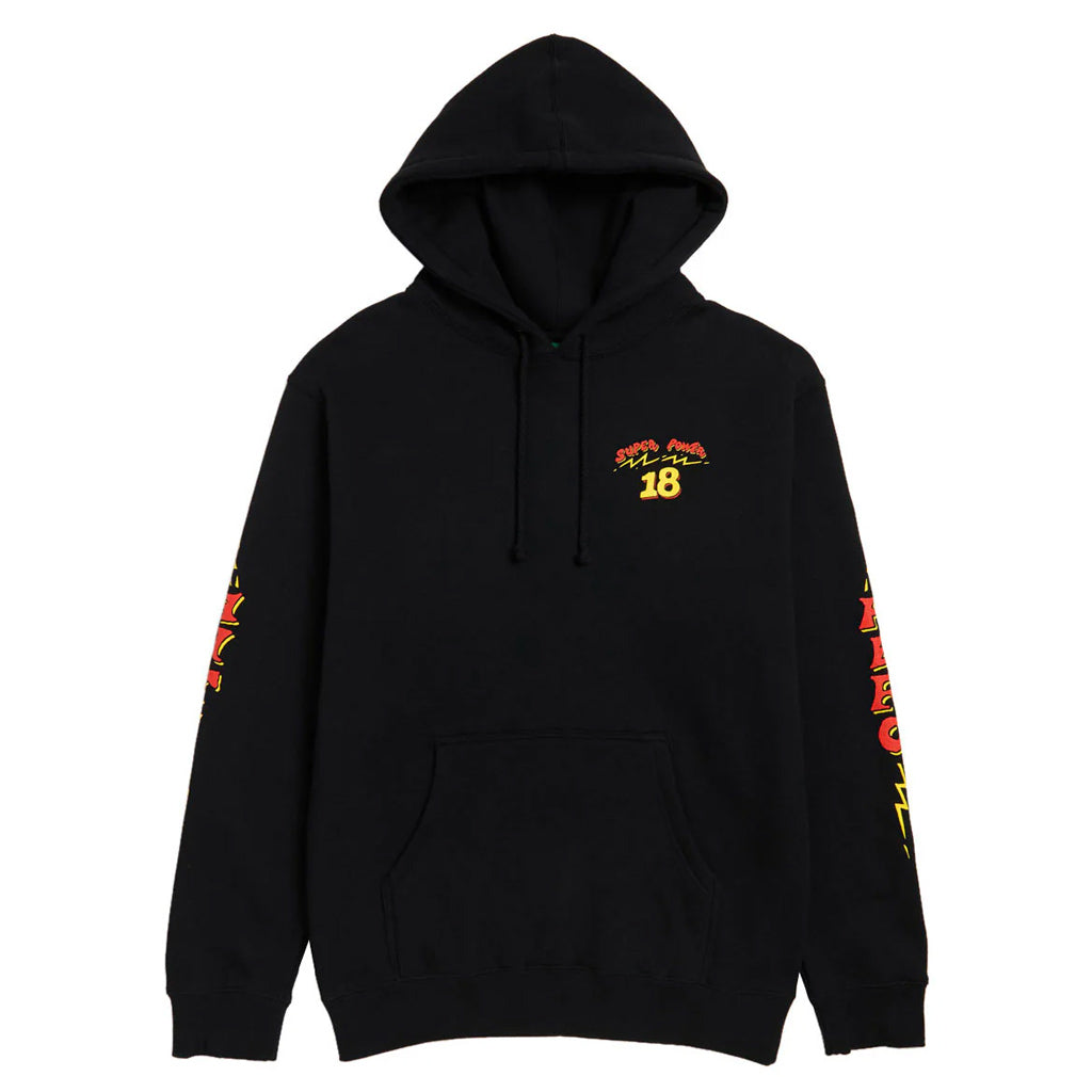 Anti Hero Superpower18 Hoody - Black. Free Aotearoa NZ shipping over $100* when you order Anti Hero skateboards and clothing online with Pavement Skate Store!